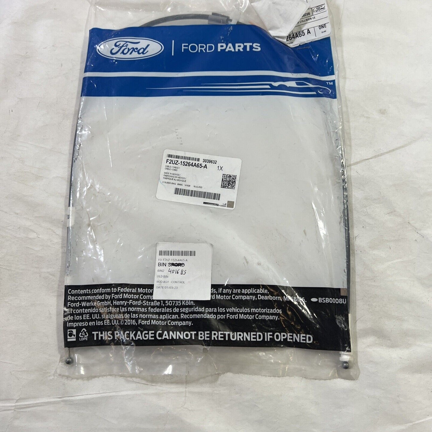 Genuine OEM Ford E-150 E-250 Rear Door Tailgate Cable 1992-2007 F2UZ15264A65A