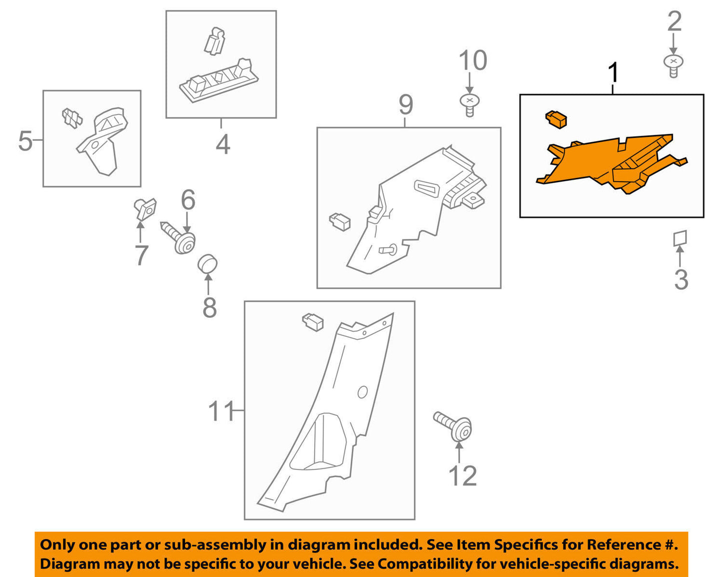 New OEM Ford Focus Interior Right Upper Quarter Trim 12-17 CV6Z5431010BA