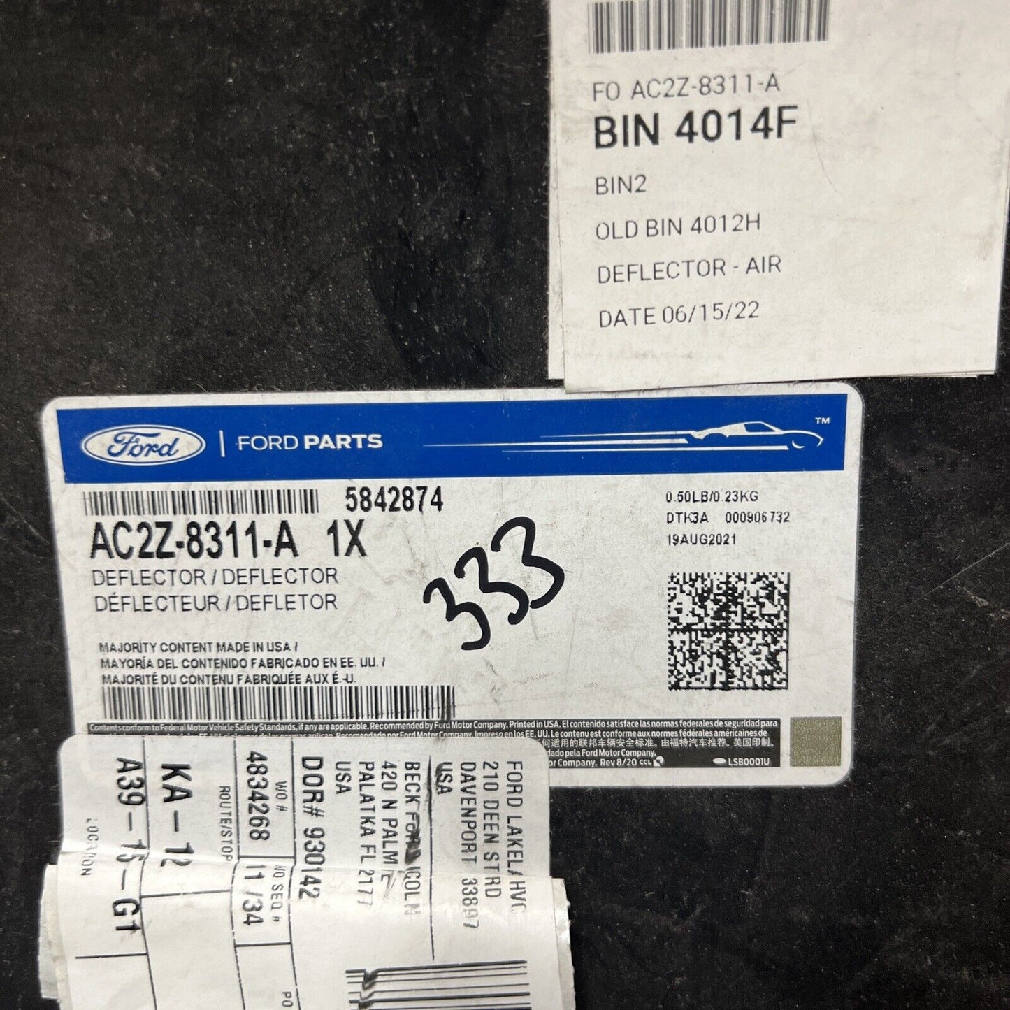 New OEM Genuine Ford E-350 Super Duty 2008-2023 Front Left Side Baffle AC2Z8311A