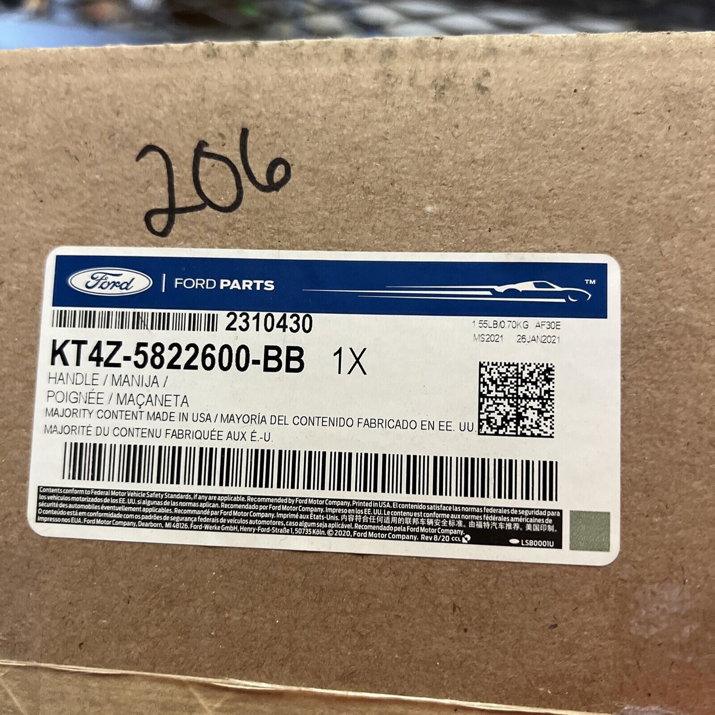 New OEM Ford Edge Door Handle Assembly Door Inner 2019 KT4Z5822600BB