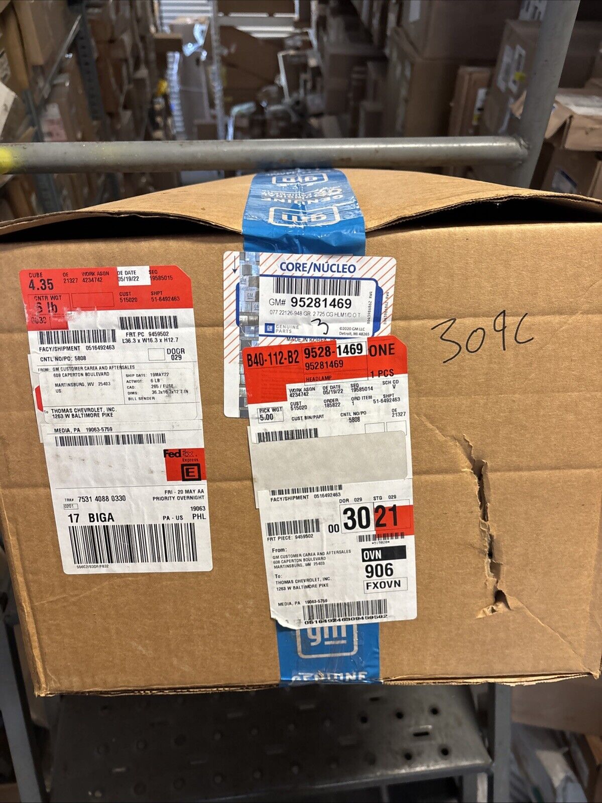 Genuine OEM GM Chevy Spark Passenger Right Headlight 2013-2016 95281469