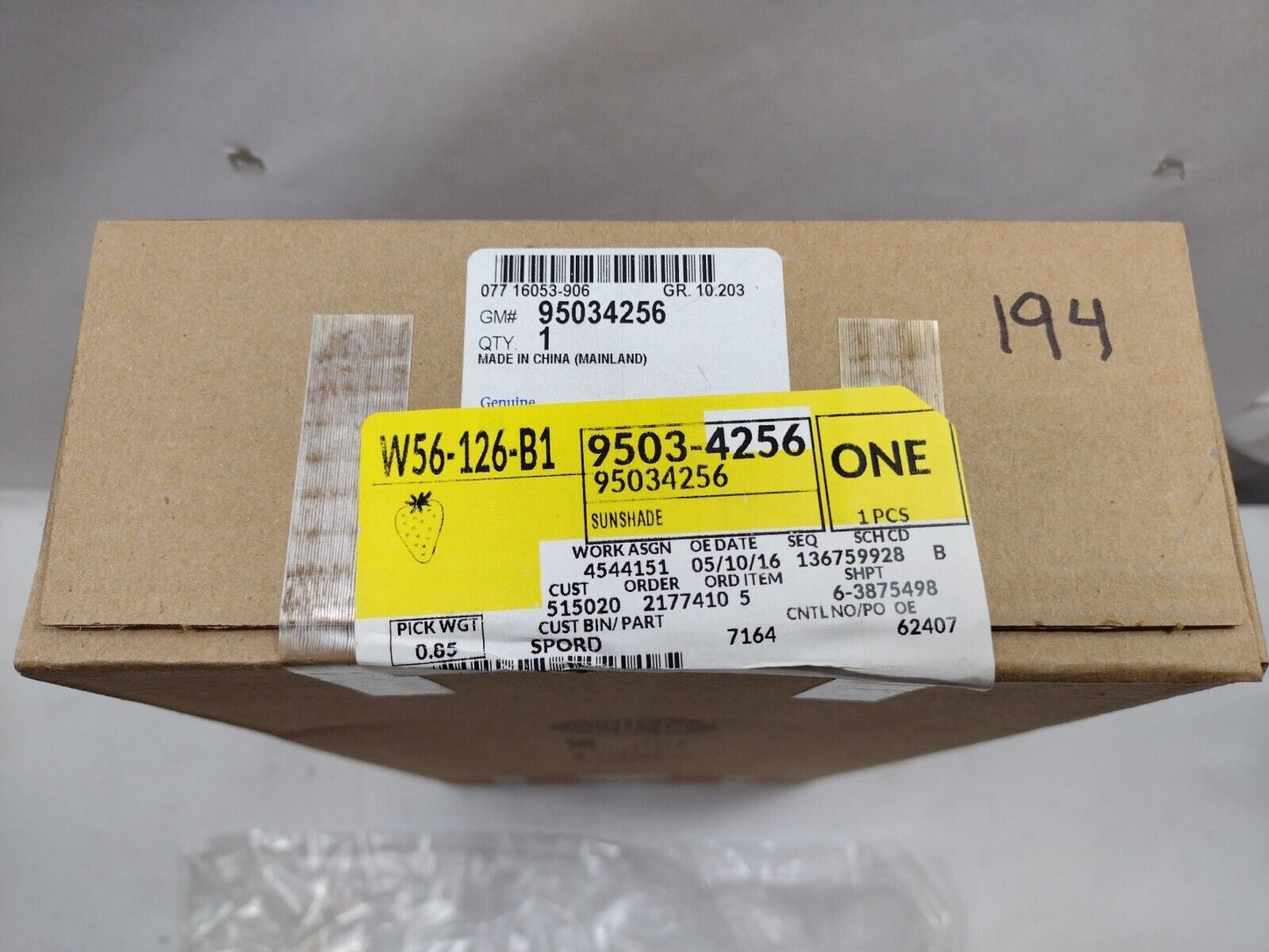 Genuine OEM GM Chevrolet Cruze Sun Visor 2011-2016 95034256