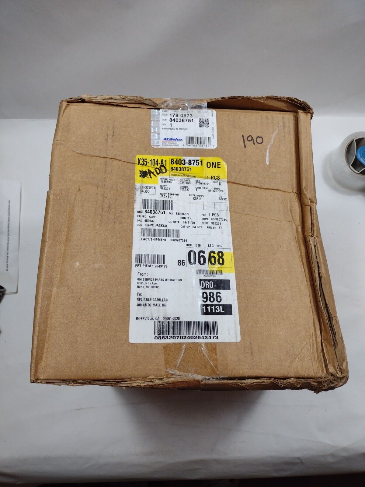 NEW Genuine OEM GM ACDelco Power Brake Booster Assembly 84038751