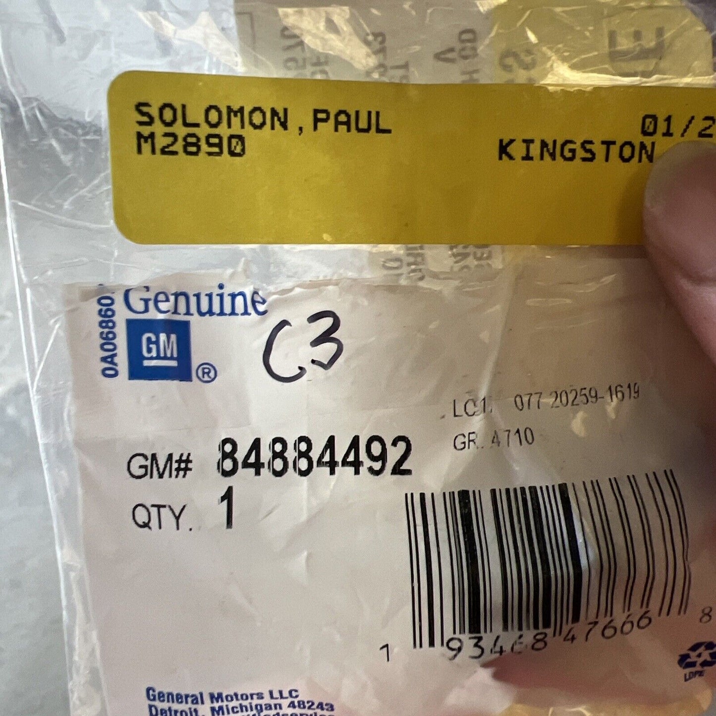 Genuine OEM GM Front Brake Wear Sensor 84884492