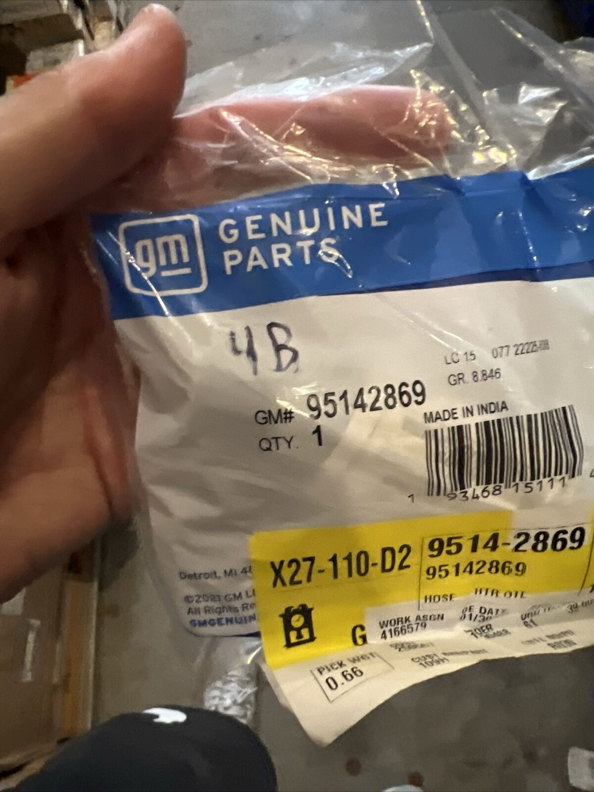 Genuine OEM GM Sonic Front Heater Outlet Hose 2012-2020 95142869