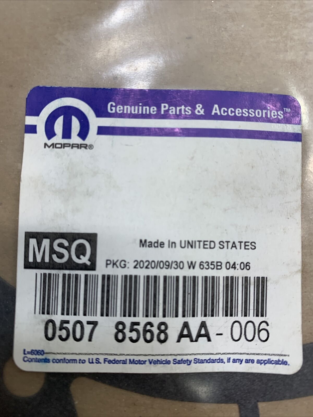 New OEM Mopar Oil Pump Gasket for 2007-2021 Pacifica Journey Avenger 5078568AA