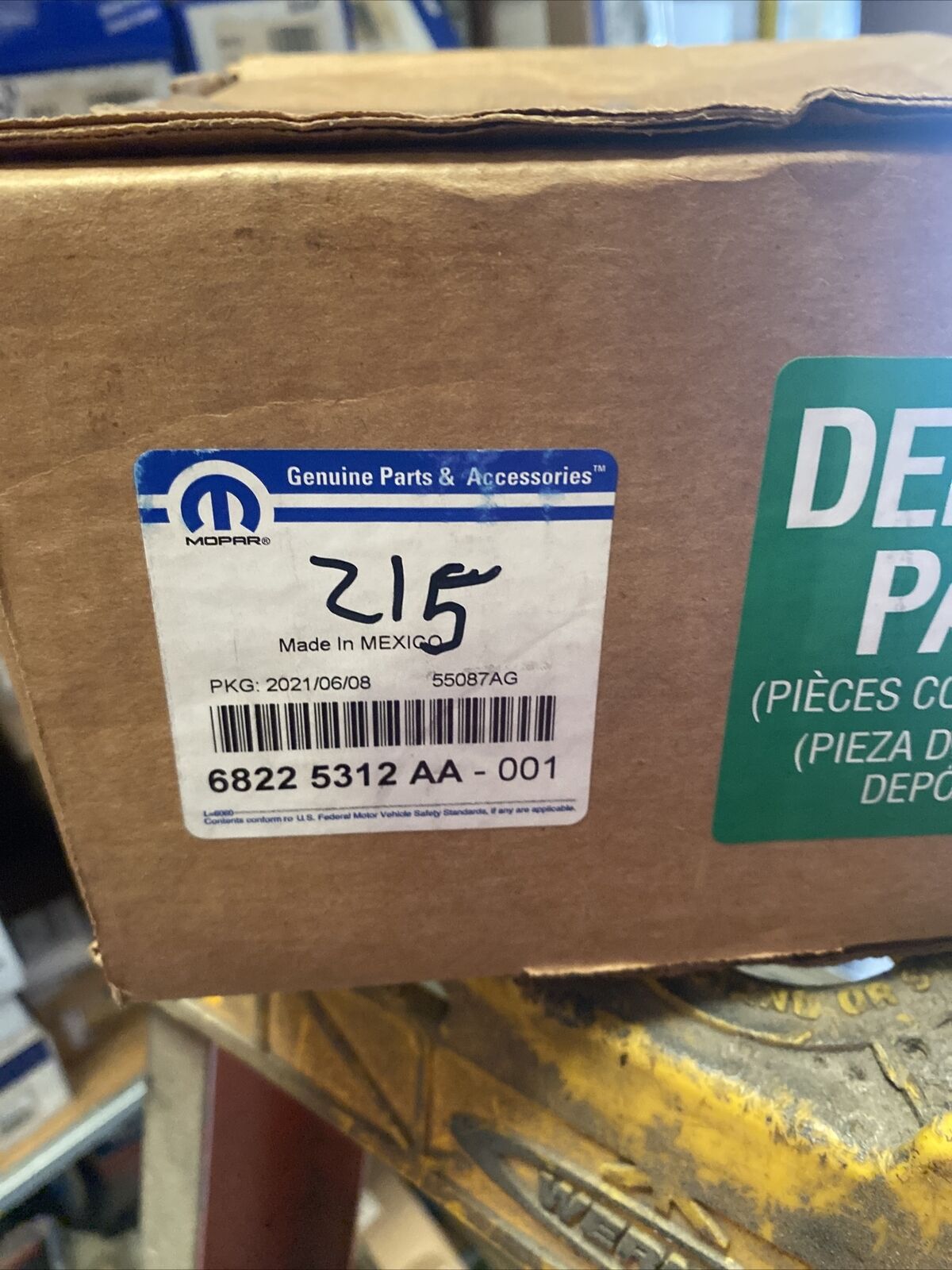 New OEM Genuine Mopar 14-22 Right Passenger Side Disc Brake Caliper 68225312AA