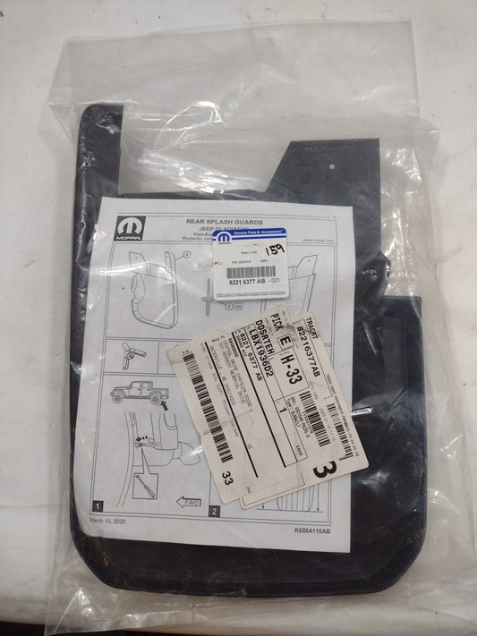 NEW OEM Mopar REAR Molded Splash Guard Set 82216377AB Jeep Gladiator 2020-2022