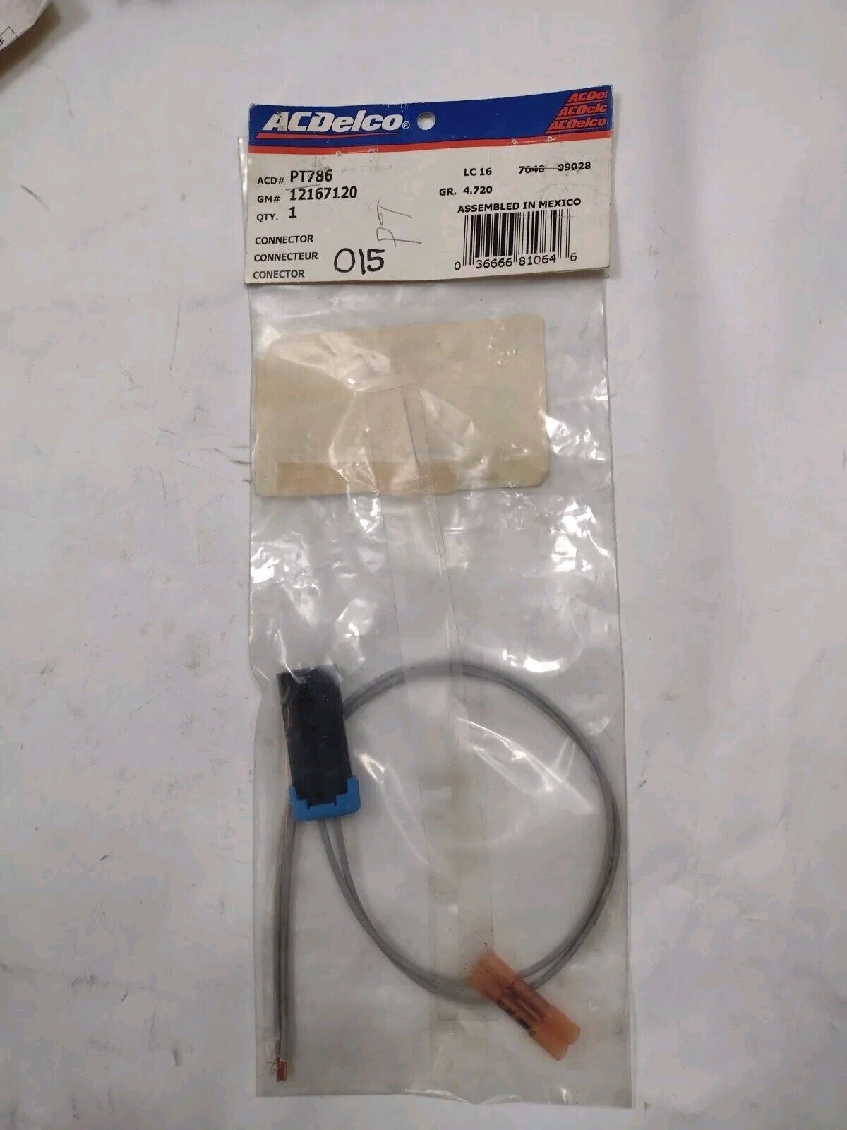 Connector/Pigtail(Body Sw & Rly) ACDelco GM OE/GM Genuine Parts PT786