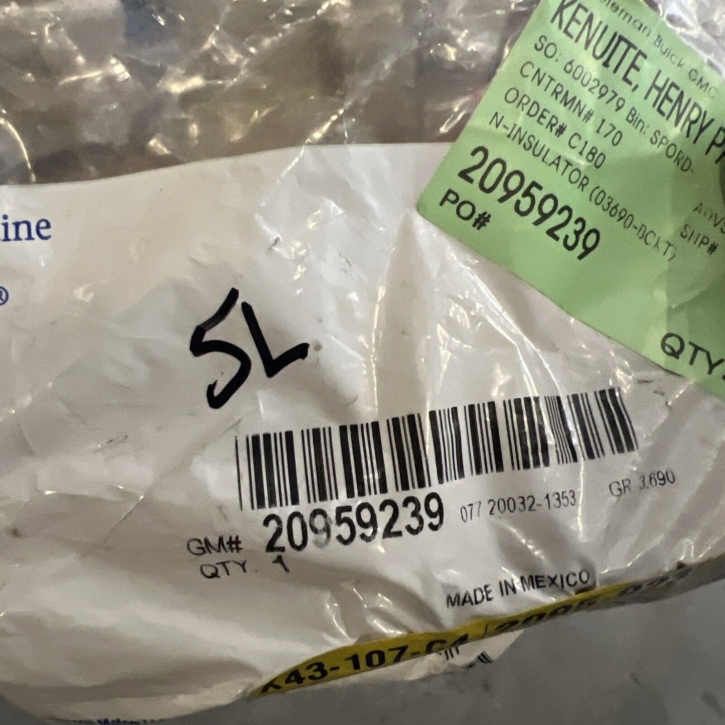 Genuine OEM GM Enclave Exhaust System Hanger Insulator 2011-2024 20959239