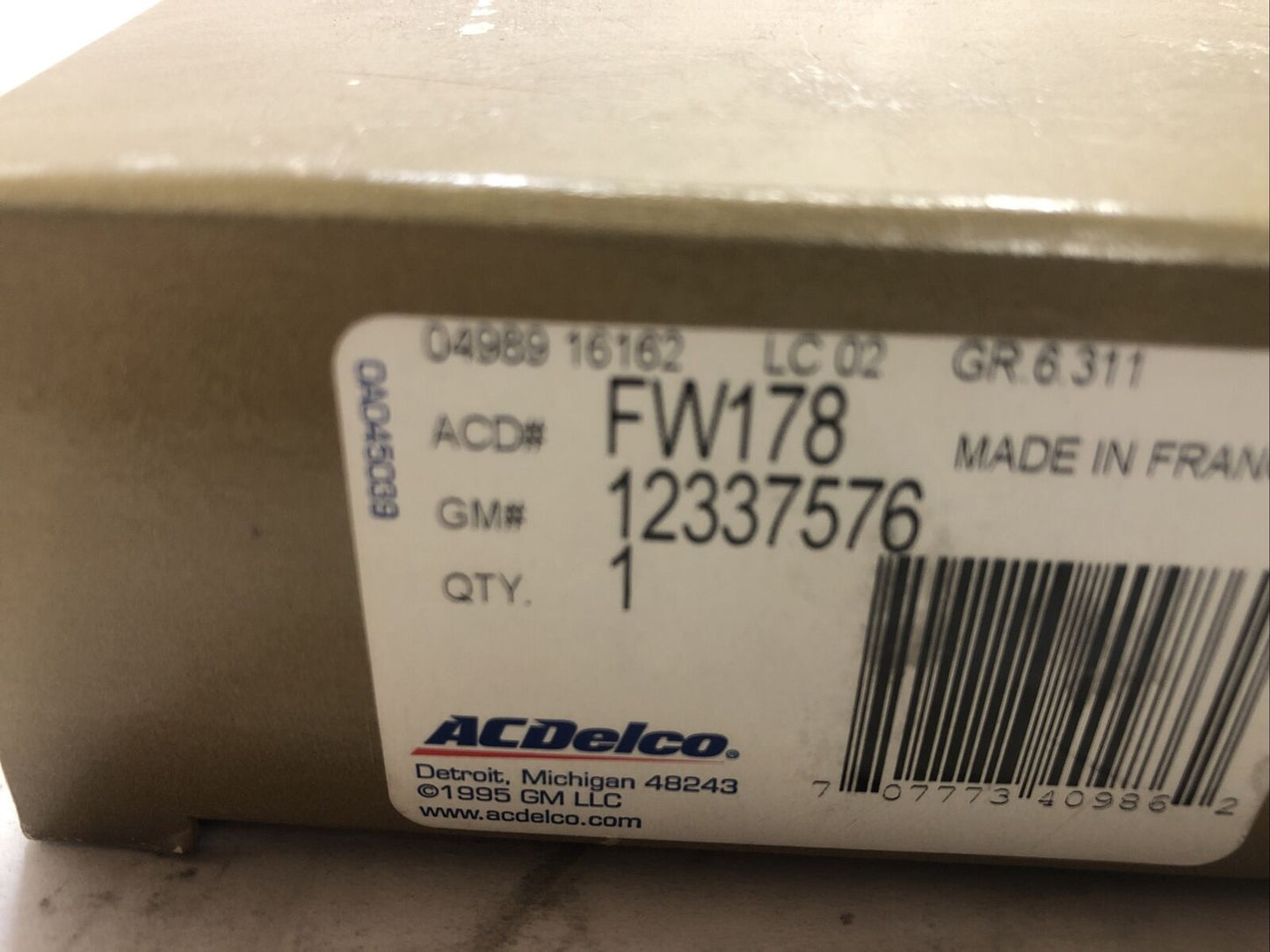 New OEM GM Wheel Bearing-Front Inner ACDelco FW178 12337576