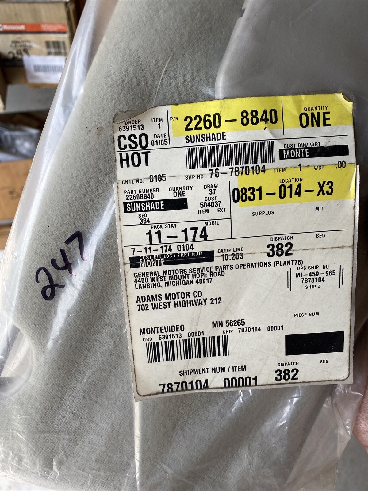 New OEM GM Oldsmobile Achieva Pontiac Grand Am SunVisor Assembly 96-98 22608840