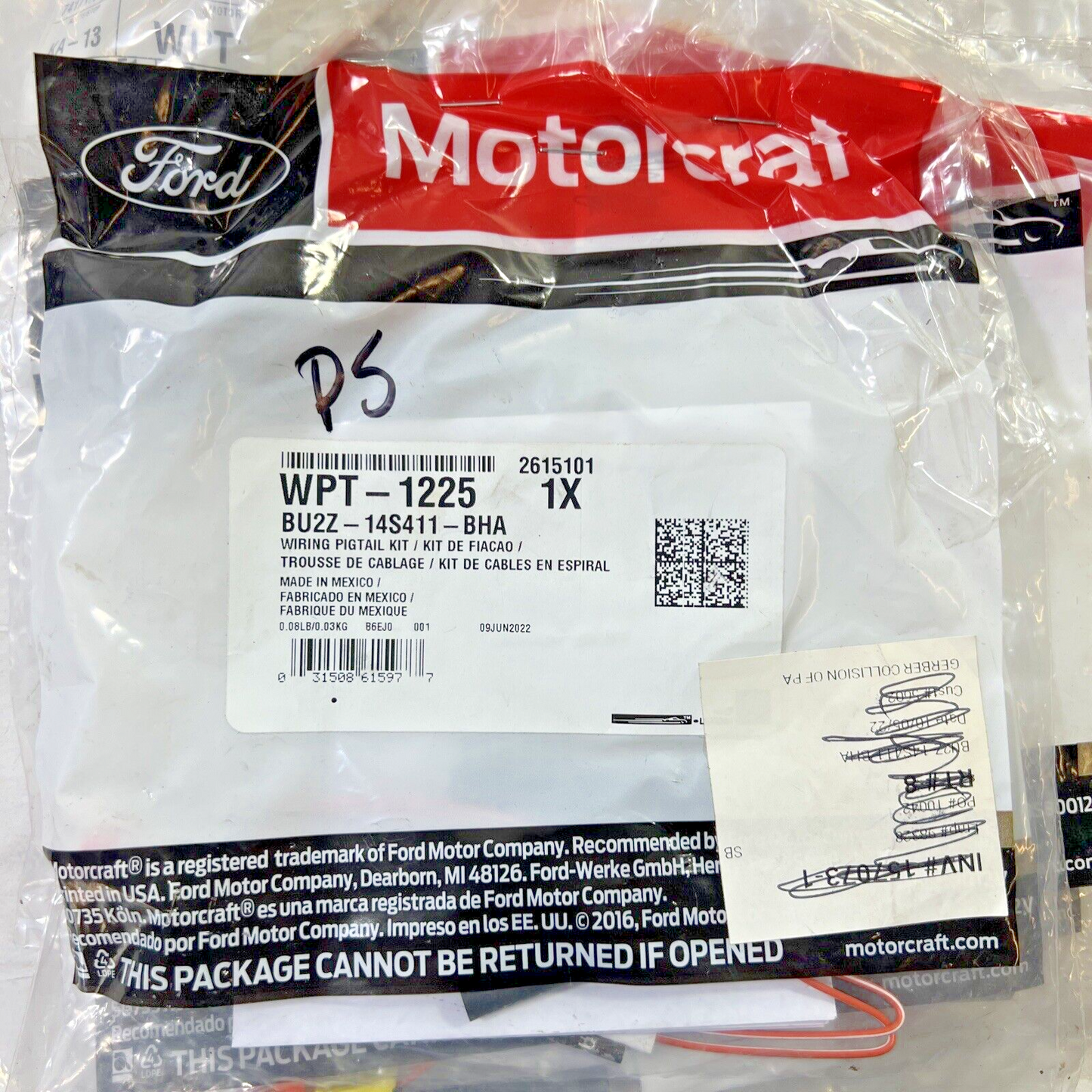 Genuine OEM Ford Wire Assembly Motorcraft WPT1225