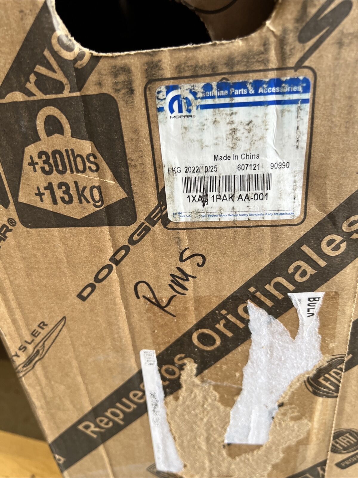 New OEM Genuine Mopar Wrangler 2015 Wheel Alloy 18" 1XA51PAKAA