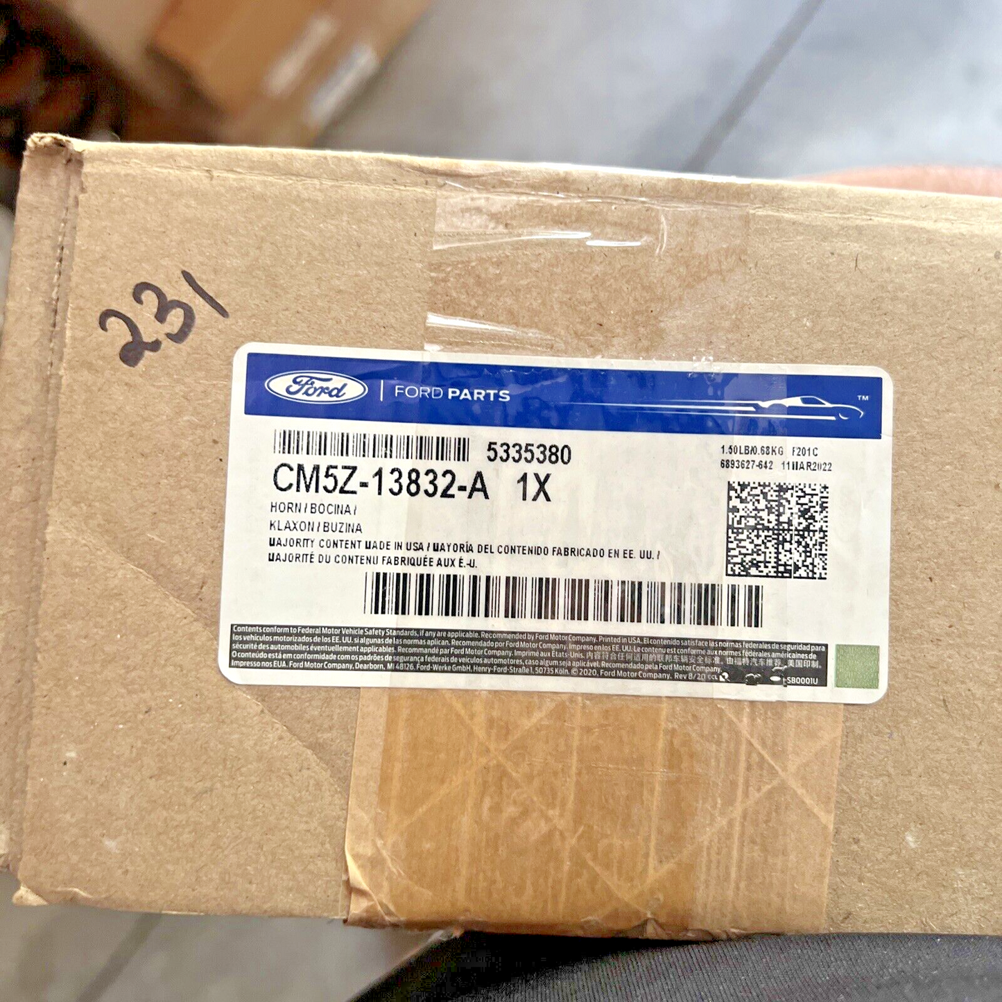 NEW OEM Ford Focus C-MAX Dual Note Electric Horn & Bracket Assembly CM5Z13832A