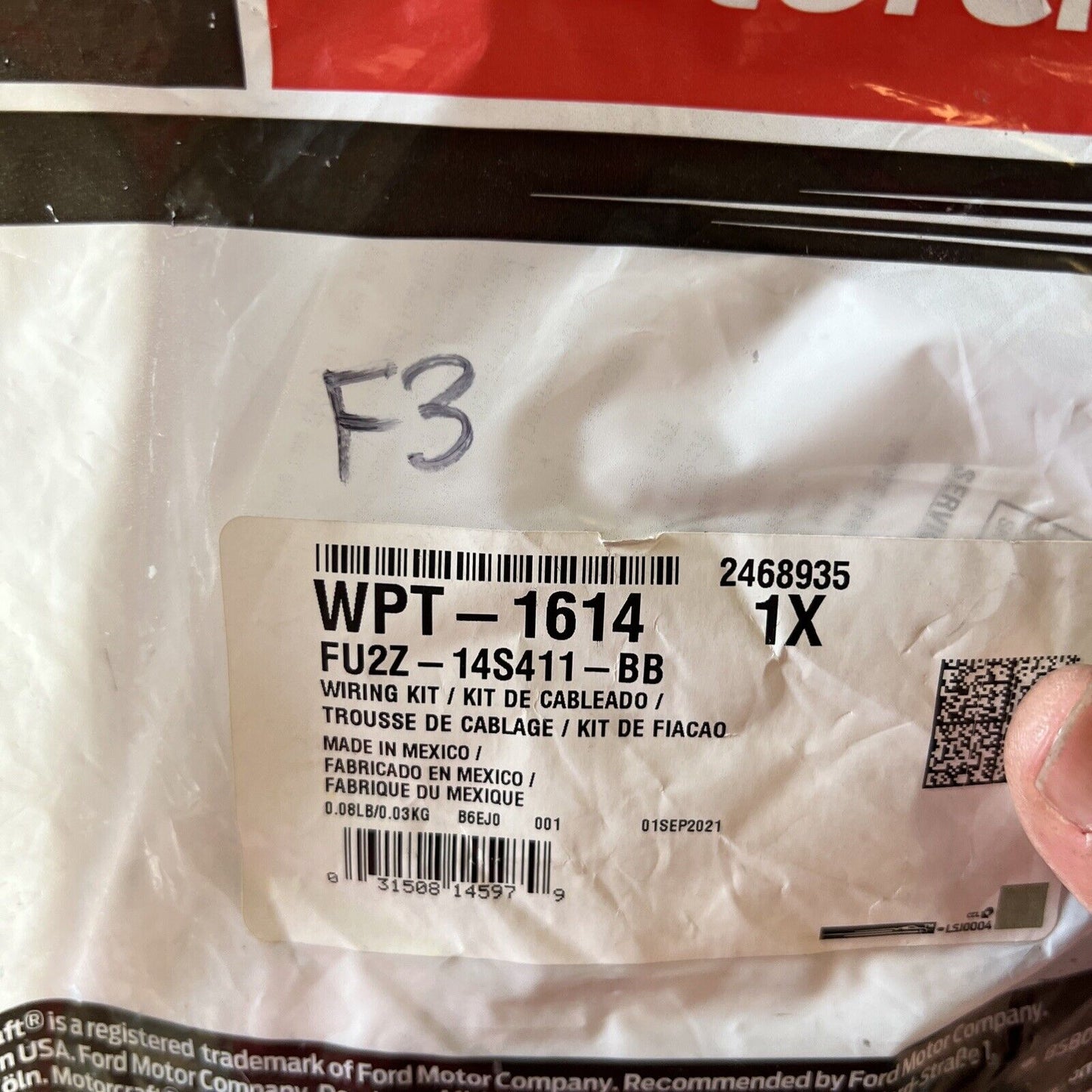 New OEM Ford Back Up Light Connector Wire Motorcraft WPT-1614