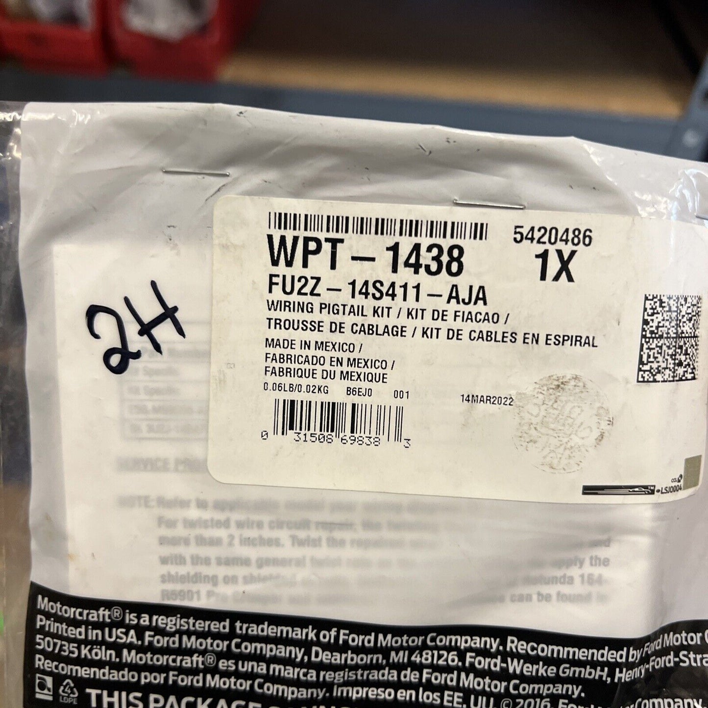 Genuine OEM Ford Wire Assembly Motorcraft WPT1438