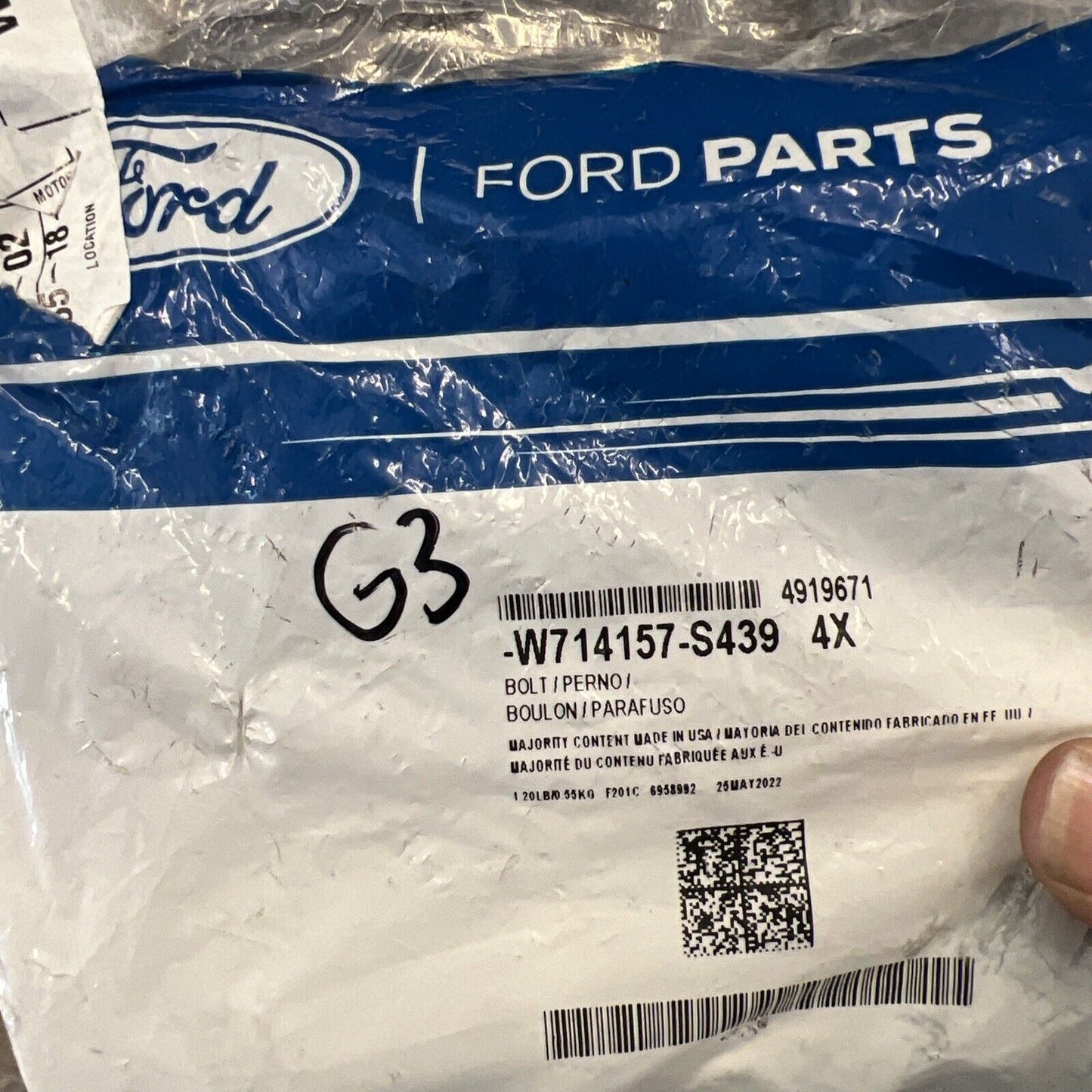 1 Single* OEM Ford Taurus Suspension Insulator Bolt 2009-2019 W714157S439