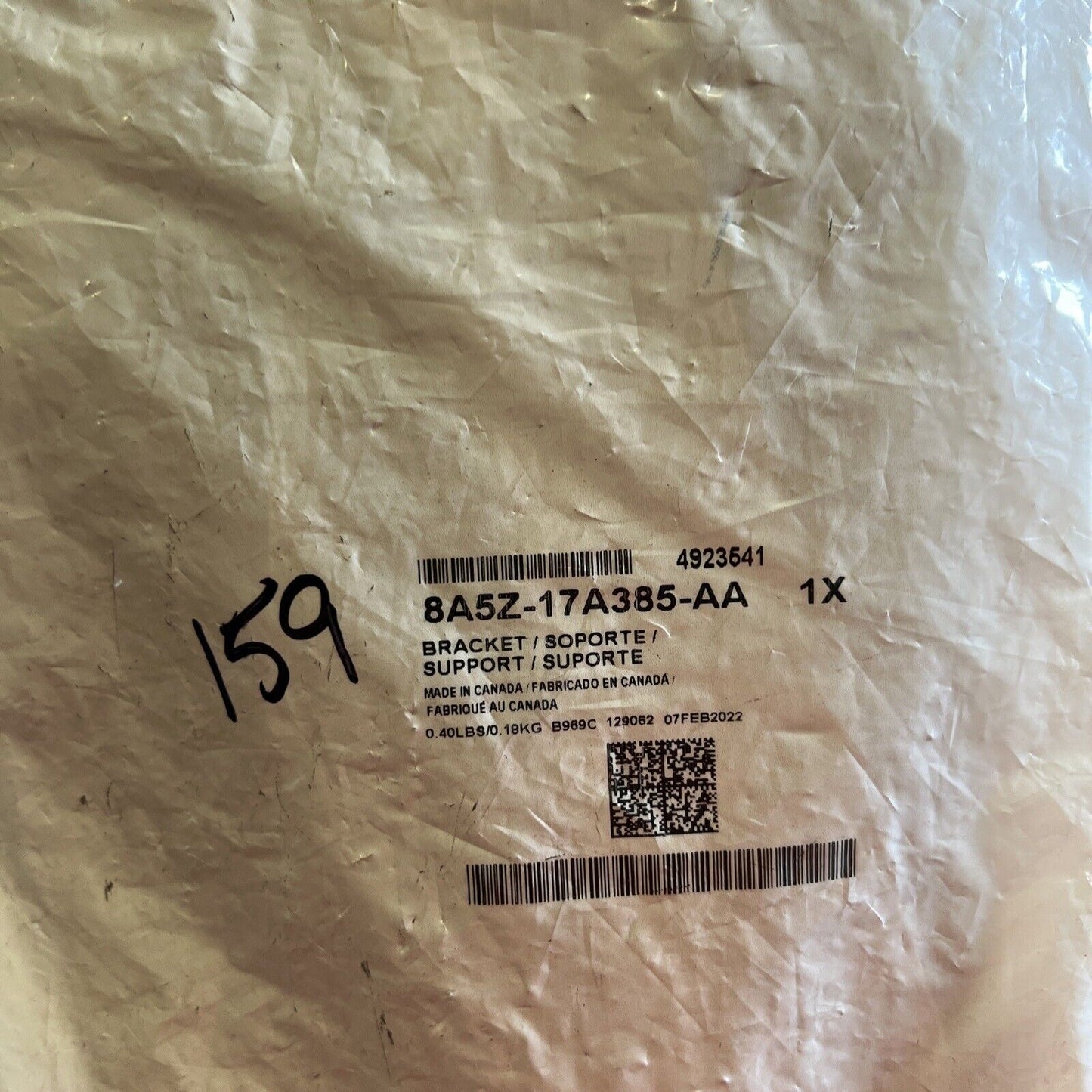 New OEM Genuine Ford MKS 2009-2012 Bracket License Plate 8A5Z17A385AA