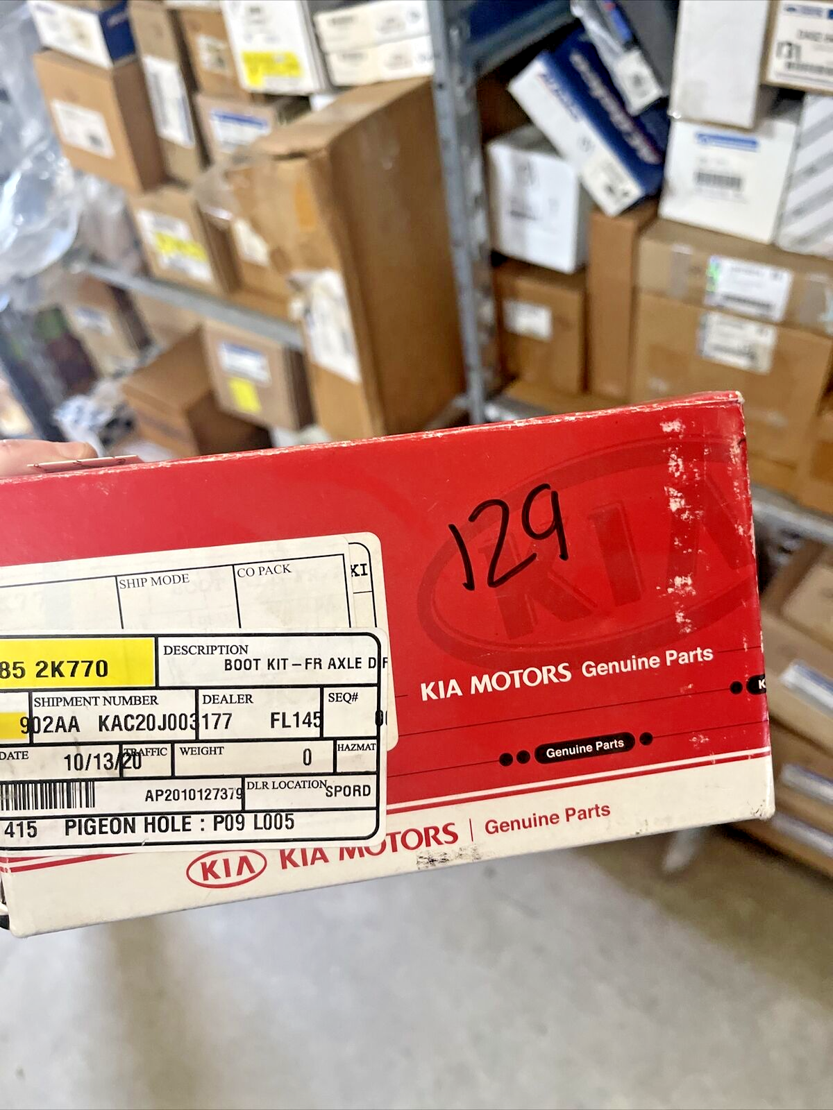 kia Motors Passenger side inner Boot Kit 12-13 495852k770