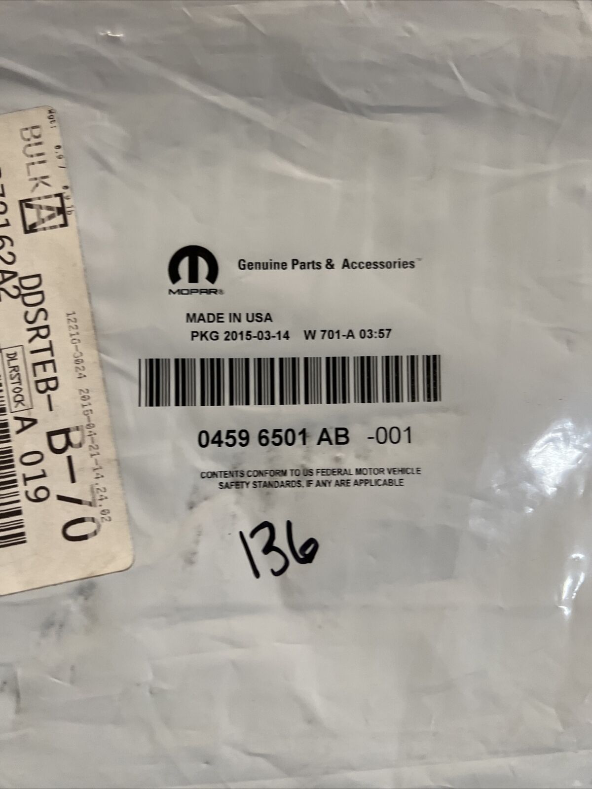 New OEM Mopar Cabin Air Filter 300 06-10 Dodge Charger 05-08 Magnum 4596501AB