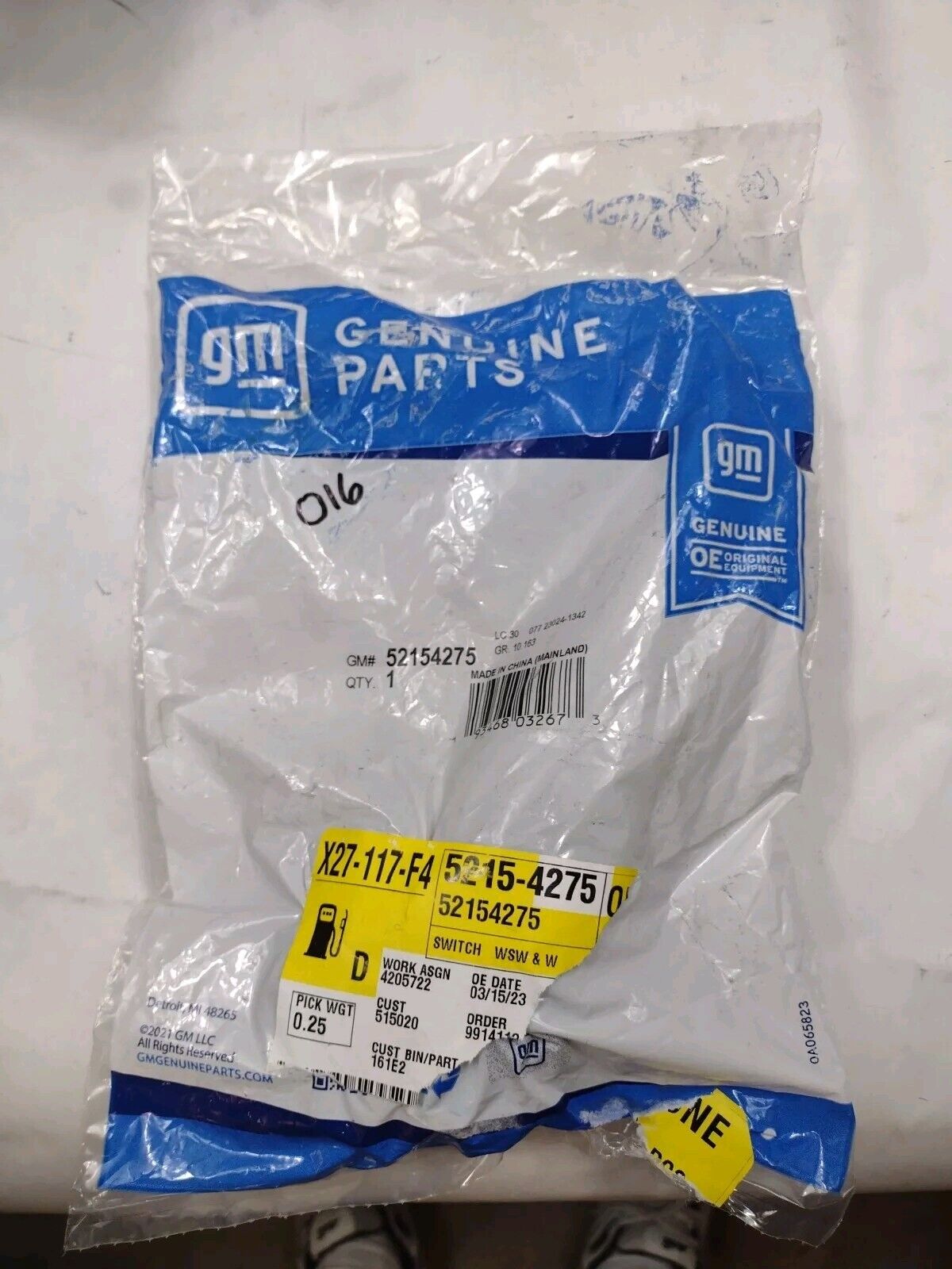 Wiper & Washer Switch ACDelco GM OE/GM Genuine Parts 52154275