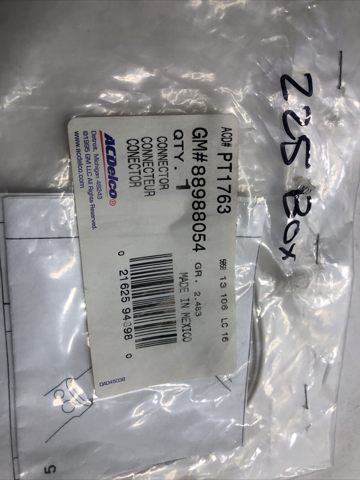 New OEM GM ACDelco PT1763 Connector Pigtail Genuine