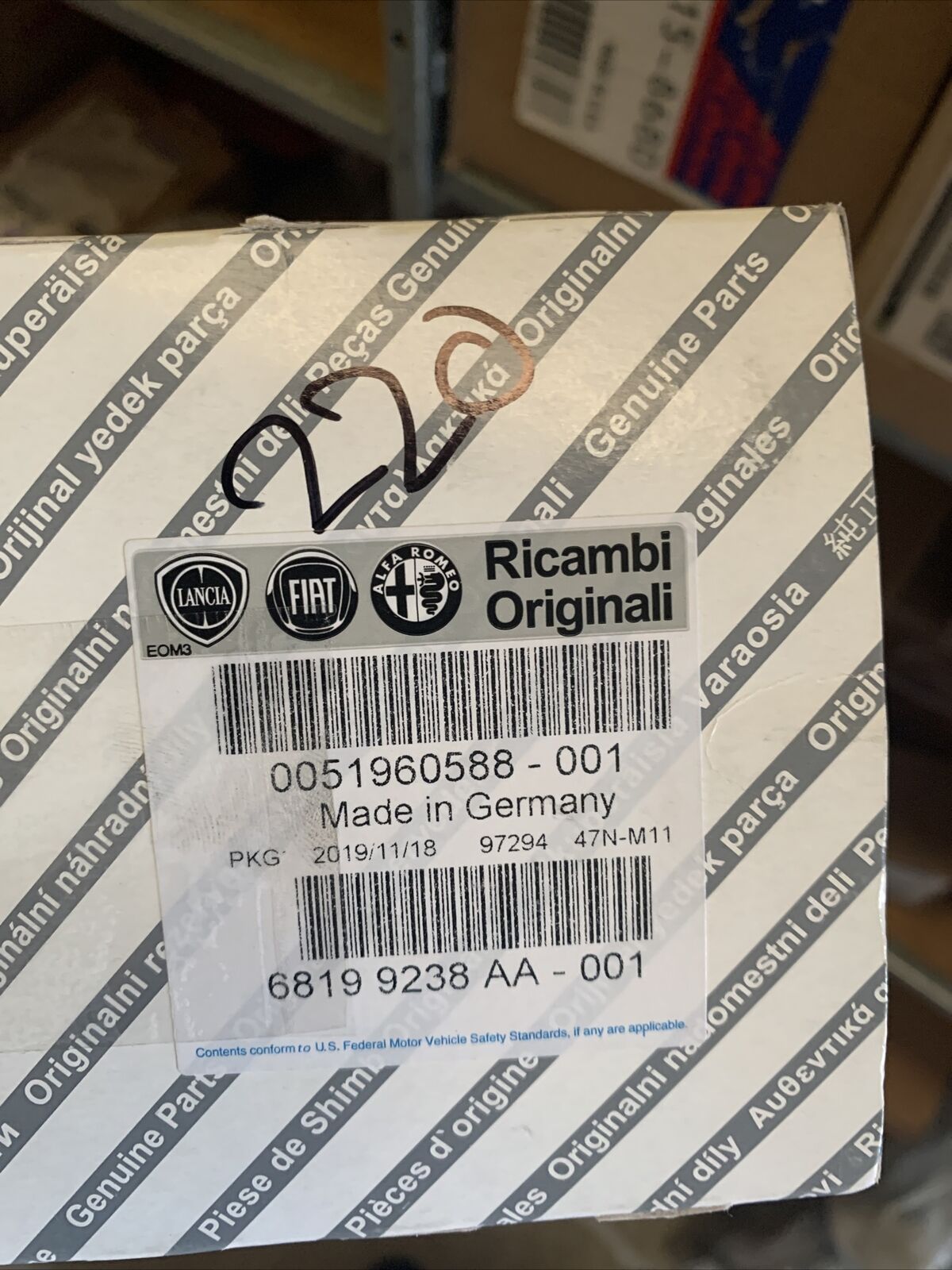 New OEM Mopar ABS Wheel Speed Sensor Rear 68199238AA