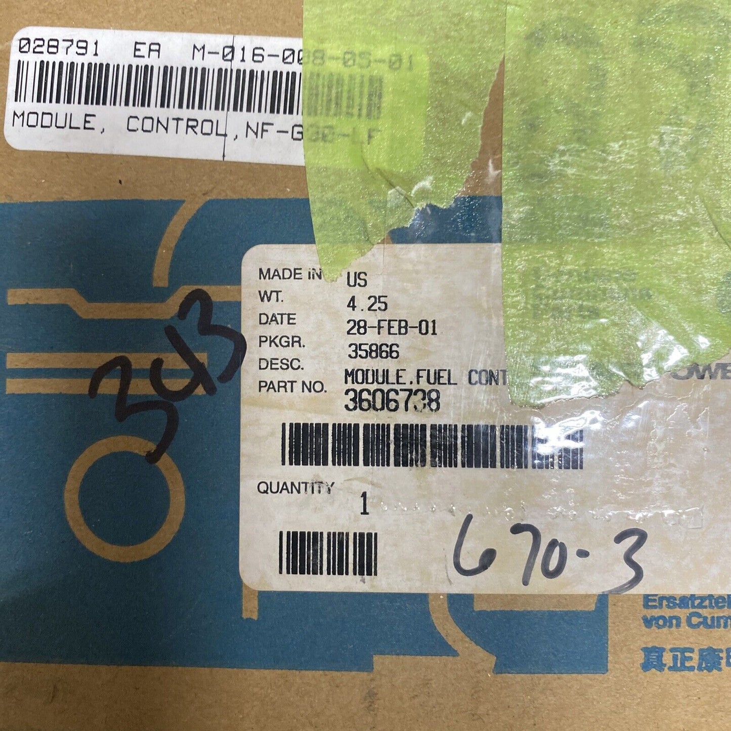 New OEM Cummins Onan Fuel Pump Fuel Delivery System 3606738