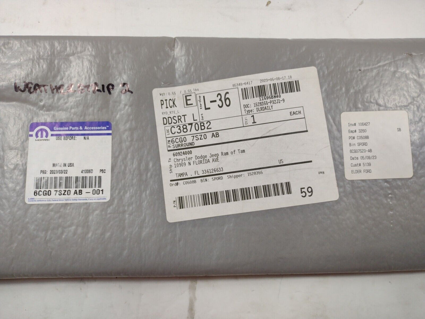 Genuine OEM Mopar Jeep Grand Cherokee Chrome Step Pad 2011-2022 6CG07SZ0AB