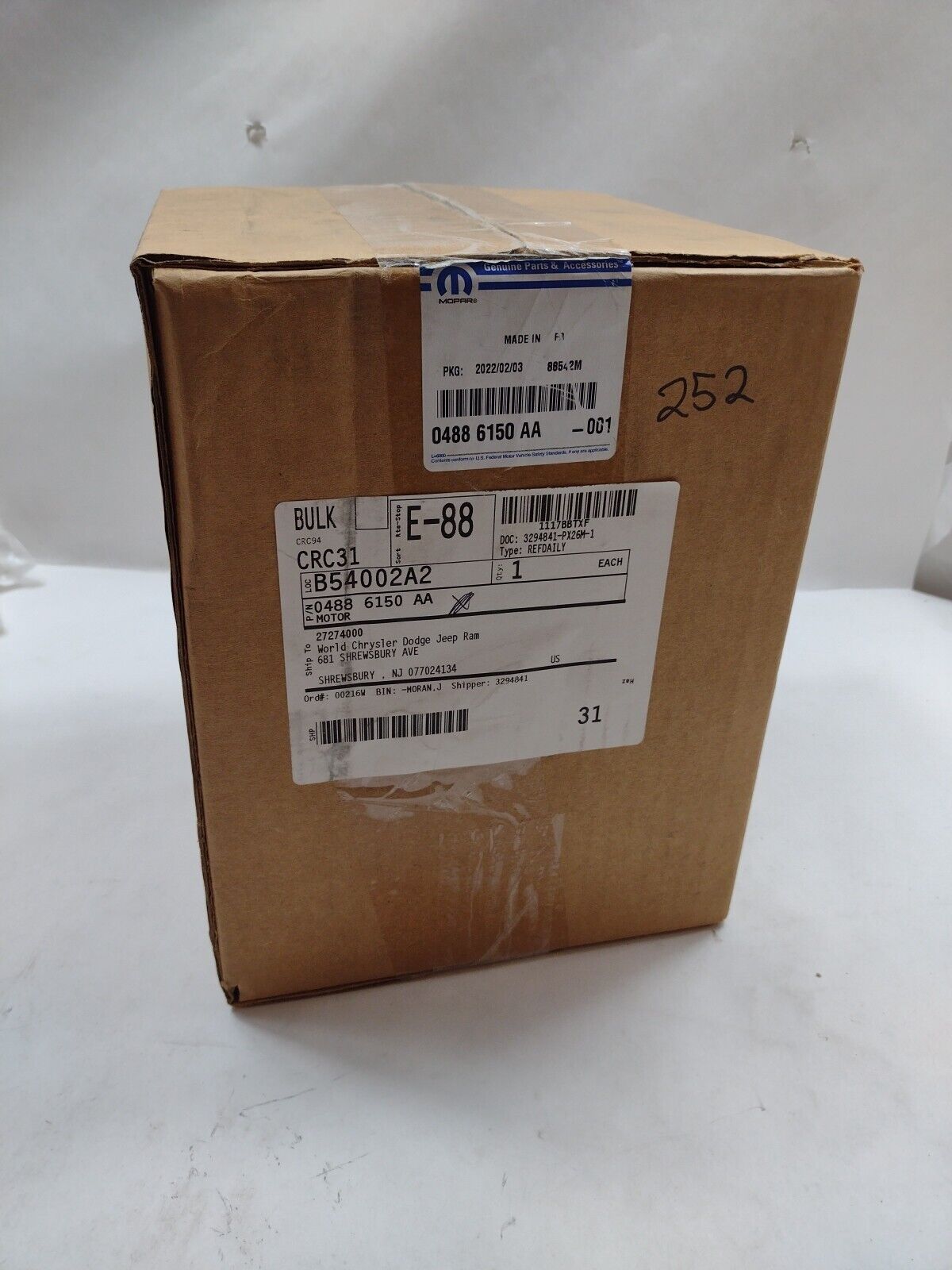 Genuine OEM Mopar Jeep Cherokee AC Heater Blower Motor 2001 4886150AA