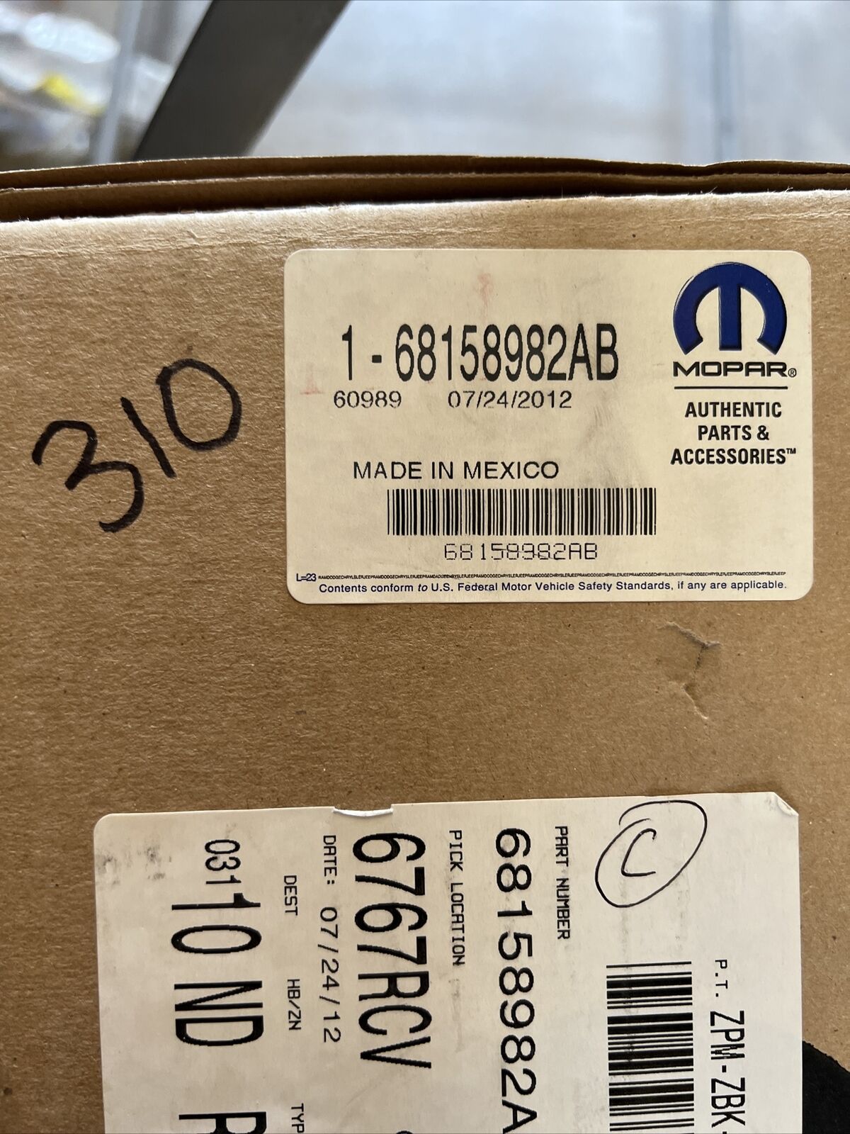 New OEM Mopar Wiring 68158982AB