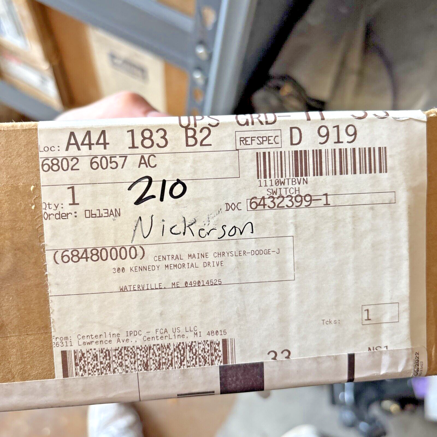 Genuine OEM Mopar Dodge Ram 1500 Instrument Panel Switch 2009-2012 68026057AC