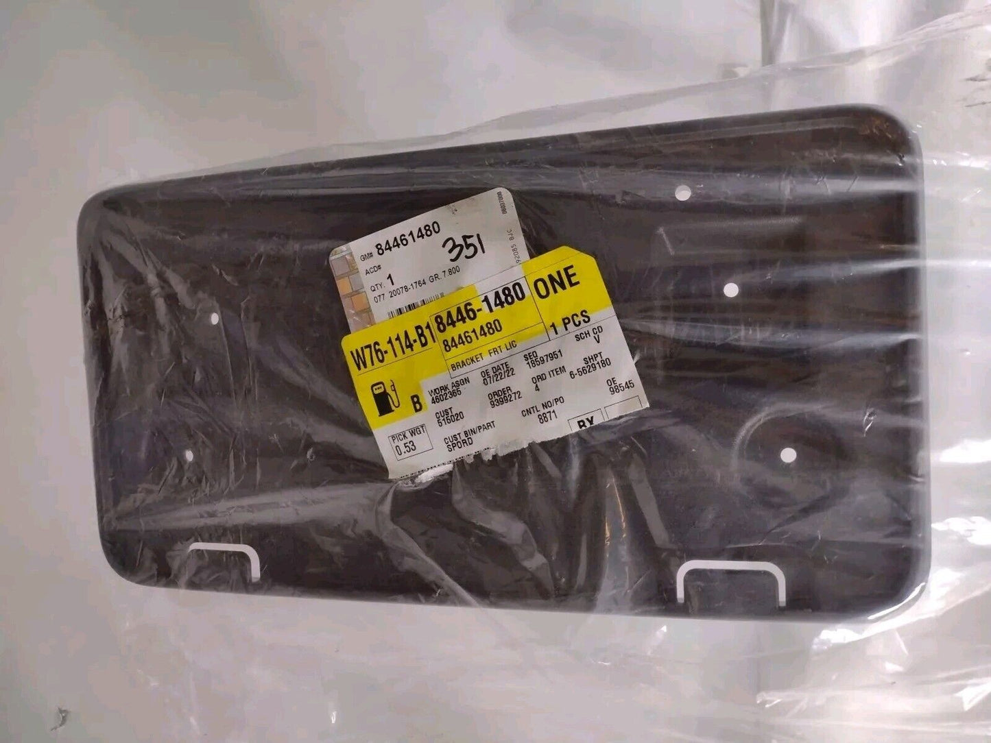 Genuine OEM GM Front License Plate Bracket 84461480