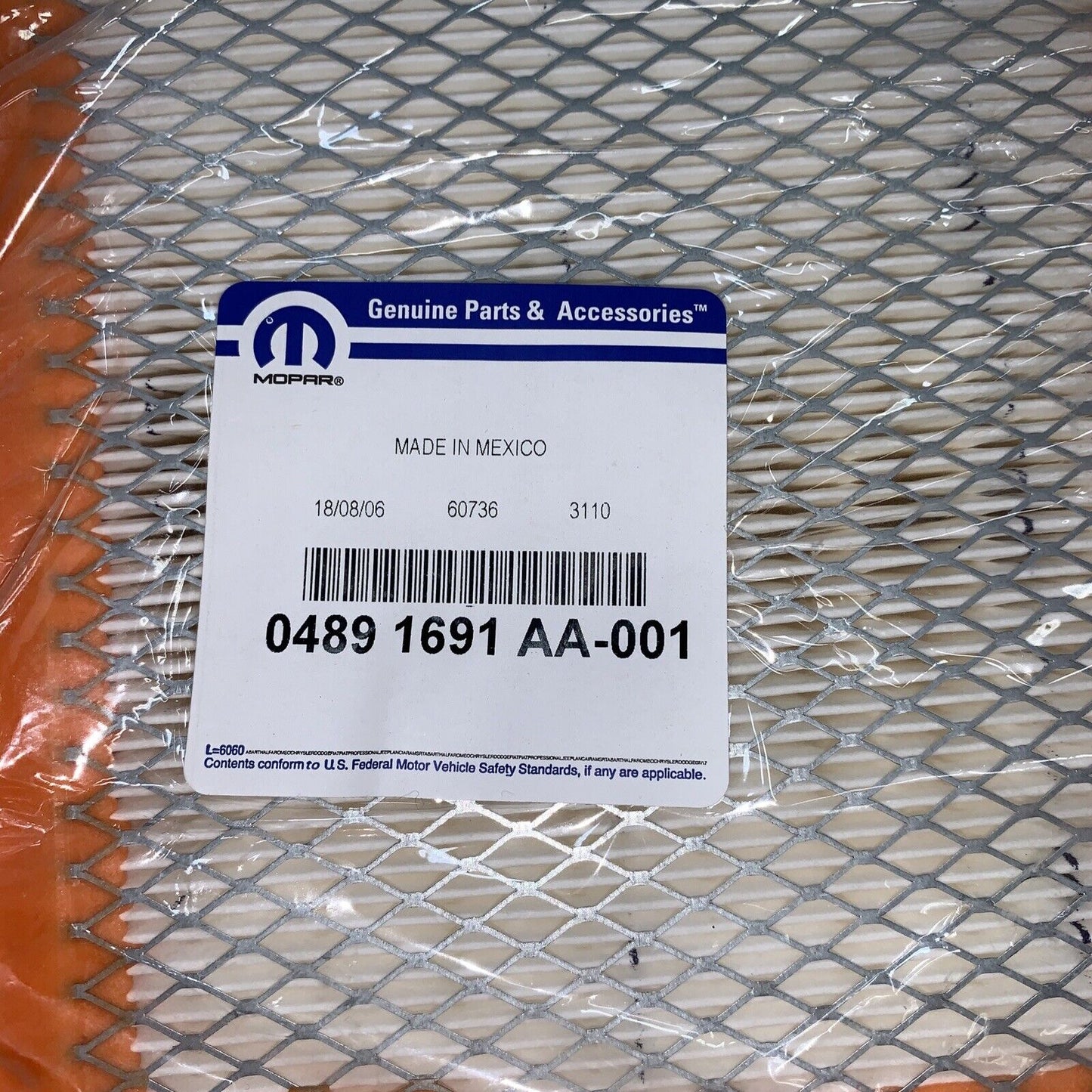 New OEM Mopar Engine Air Filter - 2006-2008 PT Cruiser 4891691AA