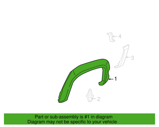 Genuine OEM GM Silverado 1500 Right Fender Flare Protector 2001-2007 10374850
