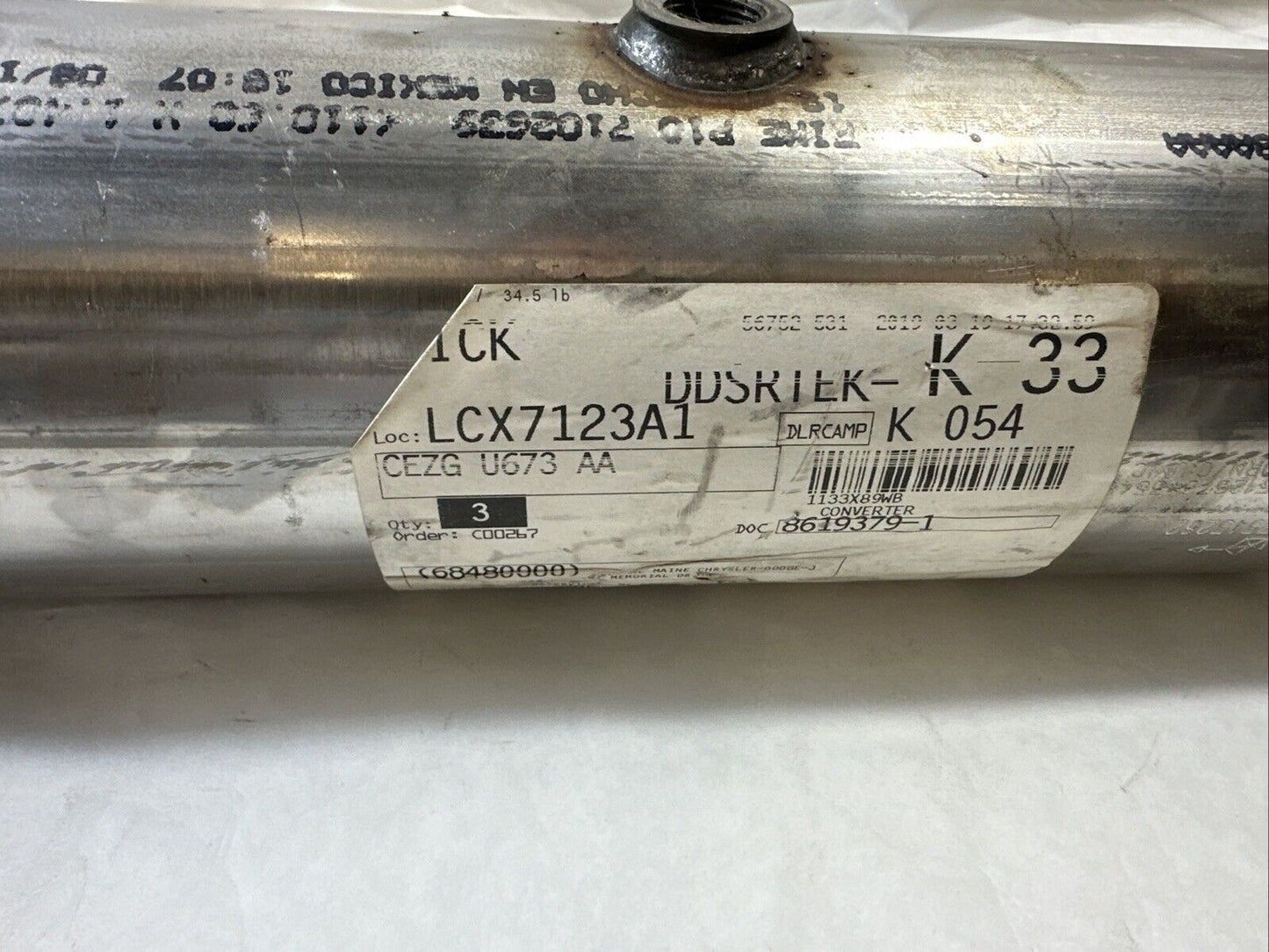 Genuine OEM Mopar Chrysler Exhaust Converter Assembly CEZGU673AA