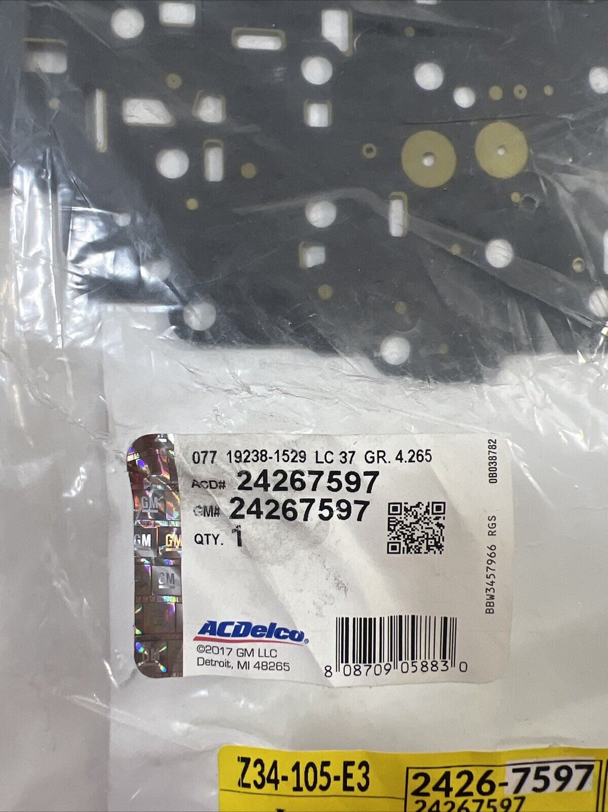 Genuine OEM GM ACDelco Auto Trans Control Valve Body Spacer Plate 19-23 24267597