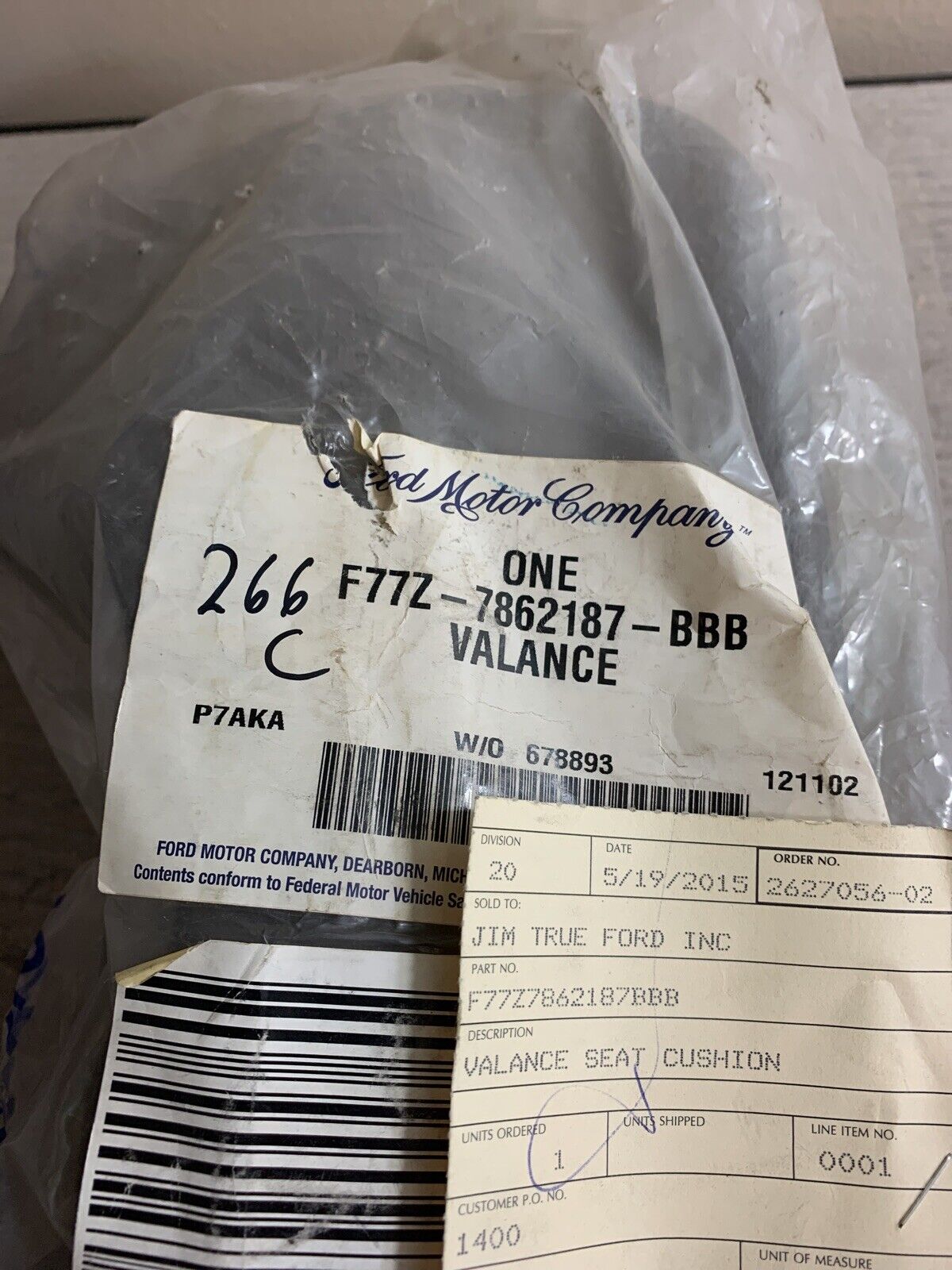 New OEM Ford Ranger Seat Valance Cover 1997-1998 F77Z-7862187-BBB