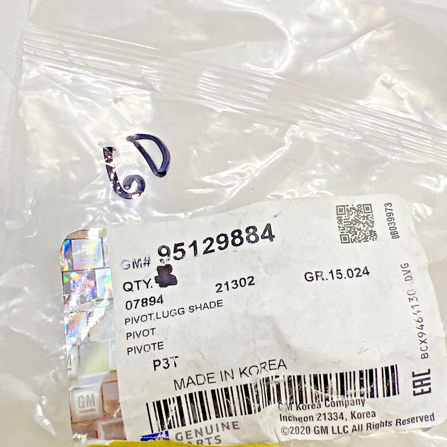 Genuine OEM GM Encore Luggage Shade Pivot Jet Black 2013-2022 95129884