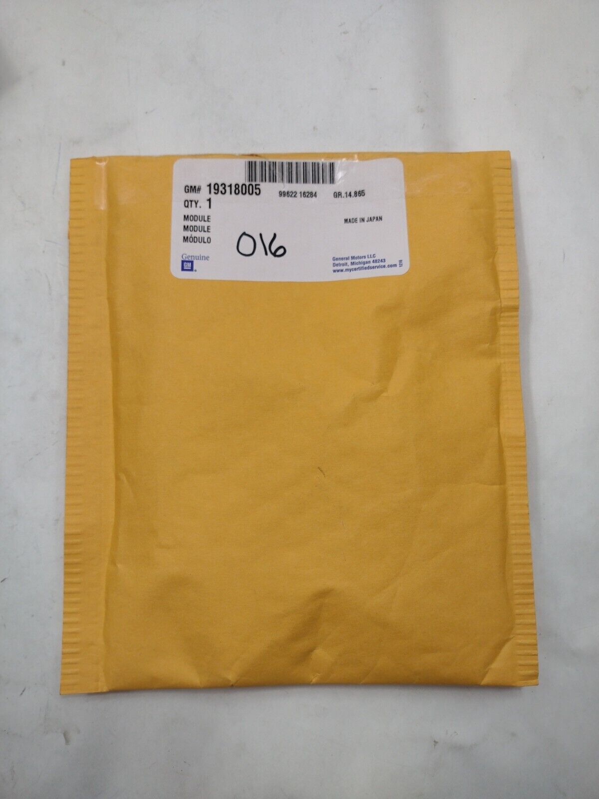 Genuine OEM GM Chevy City Express Right Presence Sensor Module 2015-18 19318005