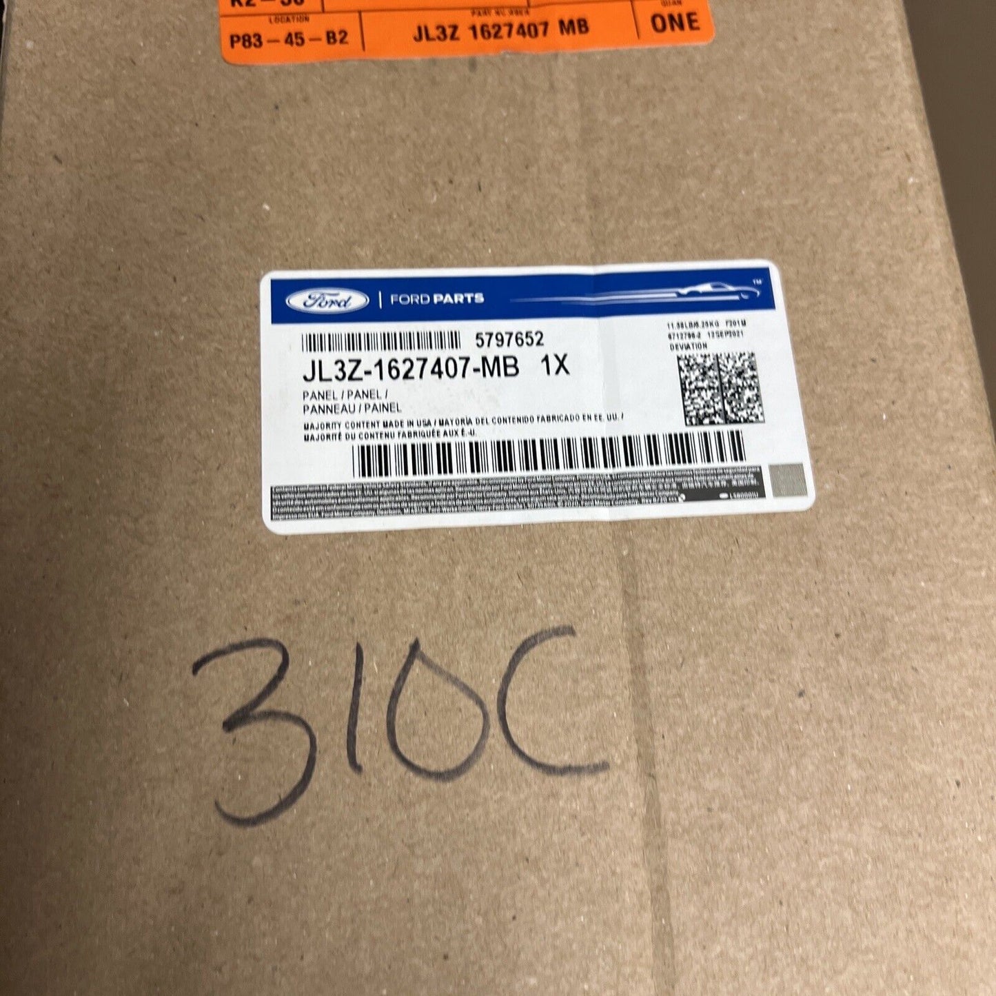 New OEM Genuine Ford Panel Assembly Door Trim JL3Z1627407MB