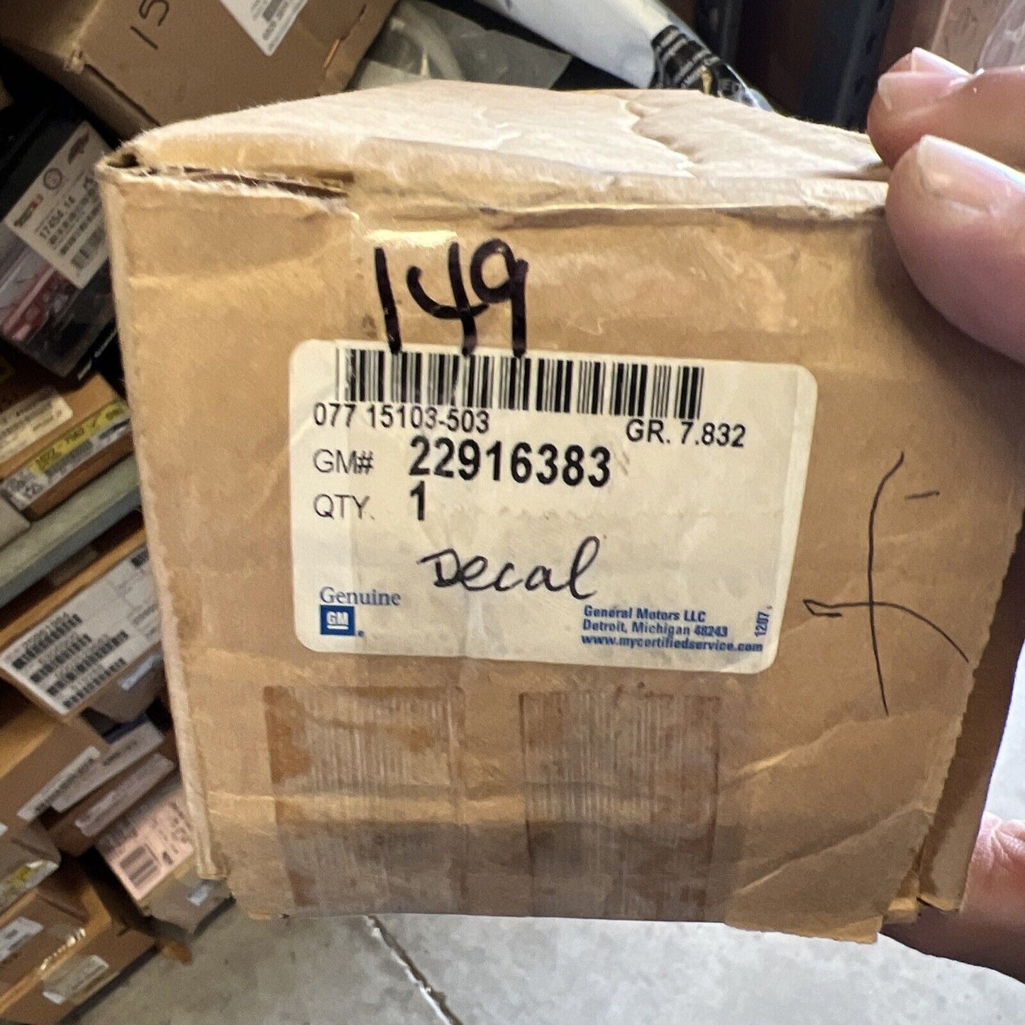 GM Chevrolet Corvette Decal Rear Bpr 22916383