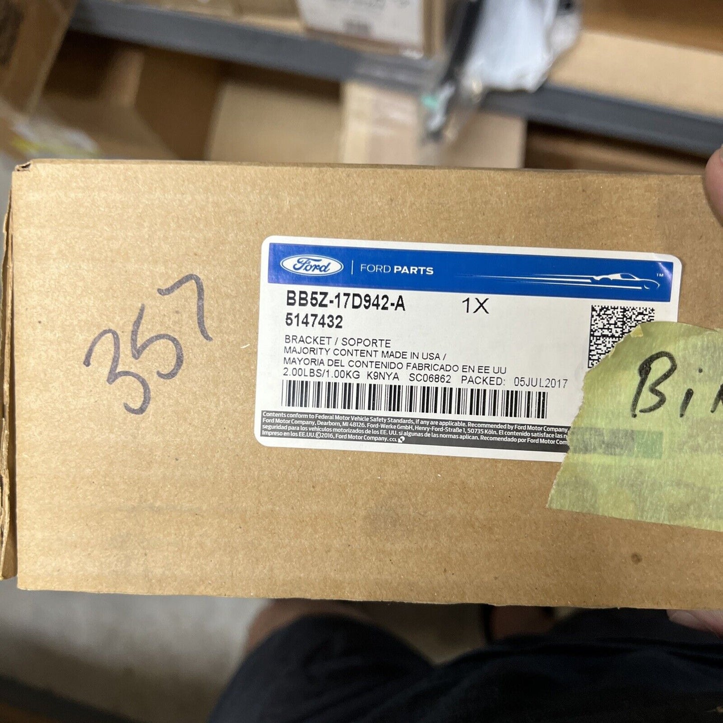 New Ford OEM Right Rear Bumper Mounting Support 11-15 BB5Z-17D942-A