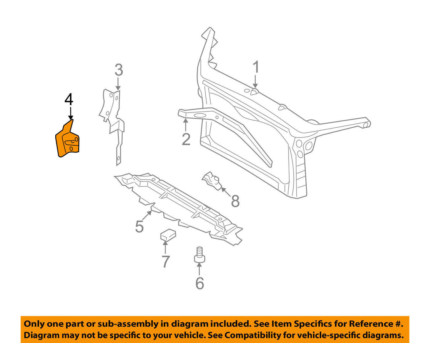 New OEM Mercury Milan Radiator Core Support Air Duct 06-09 6N7Z8311A