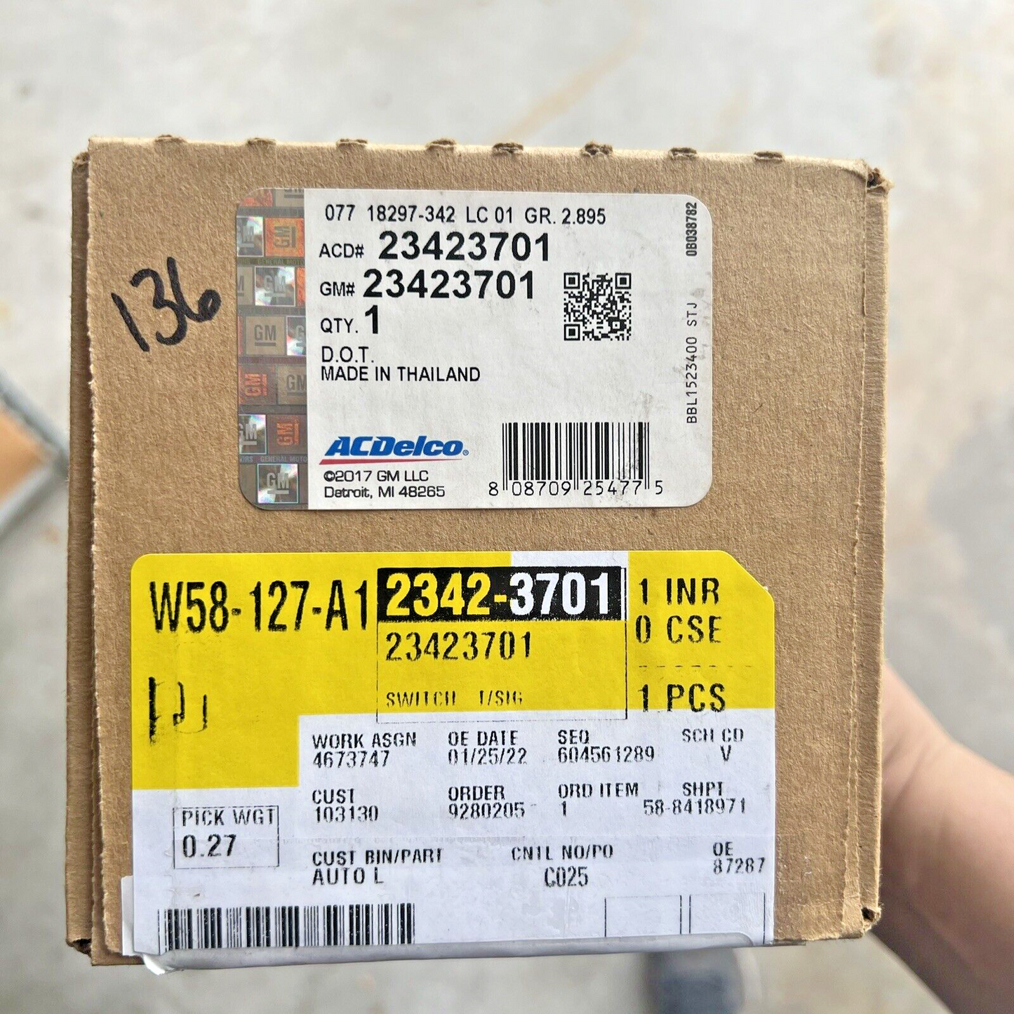 Genuine OEM GM Spark Turn Signal Switch Black 2013-2022 23423701