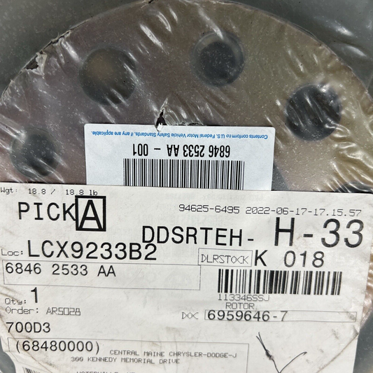 Genuine OEM Mopar Front Suspension Brake Components-Rotor 2015-2023 68462533AA