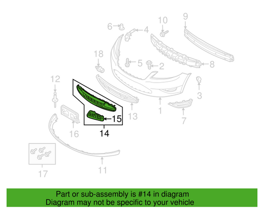 New OEM Genuine Ford Taurus 2010-2012 Bumper Grille AG1Z17K945BA