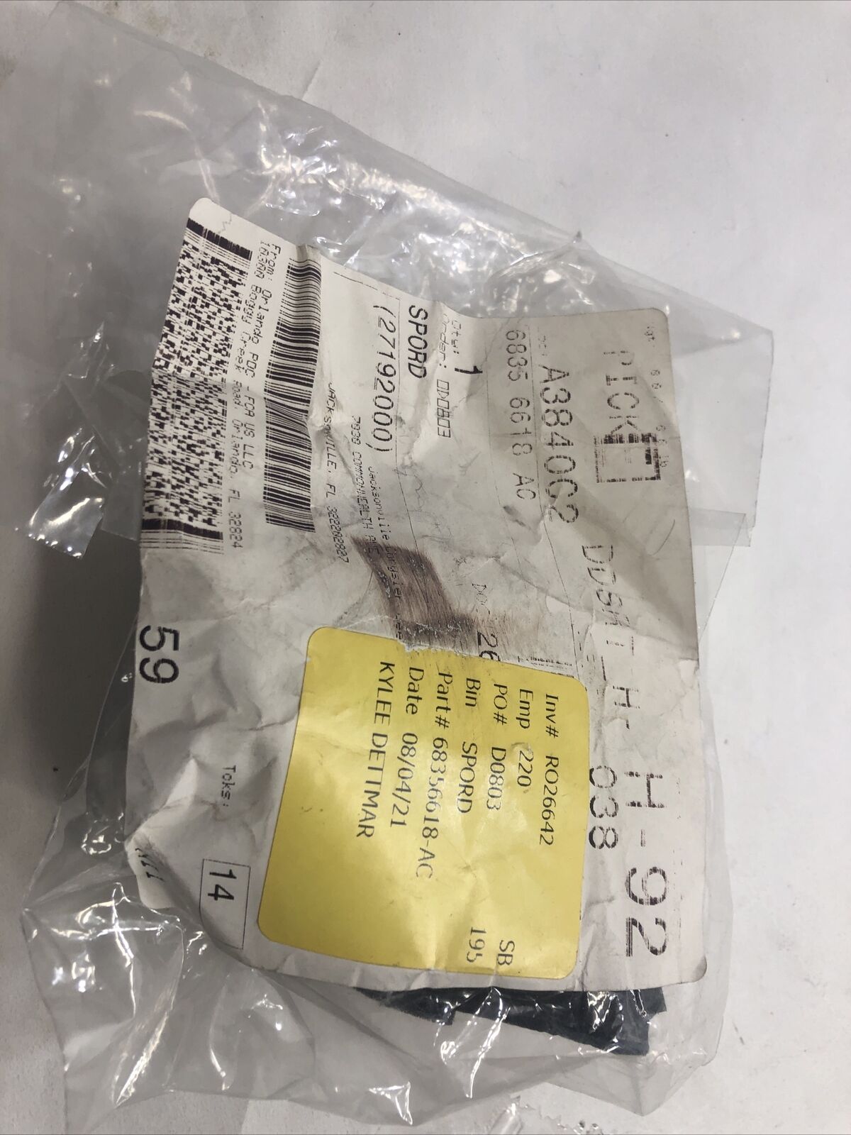 New OEM Genuine Mopar Blocker Foam Right 68356618AC