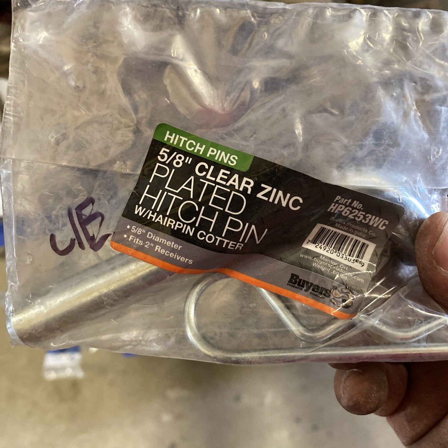 New Buyers 5/8 Clear Zinc plated Hitch Pin W / Hair-Pin Cotter HP6253WC